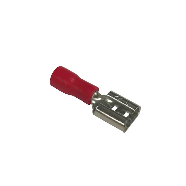 Remington Industries Quick Connect Terminals, Female, PVC Insulated, 16-22 AWG Gauge Wire, Tin-Plated Brss, Red, 100 PK FDD1.25-250-100 - main